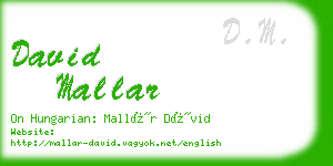 david mallar business card